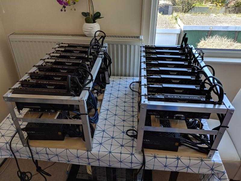 2 x Mining rig, 16x 1070 Ethereum, ETH, Zcash, ZEC, Dual Mining...