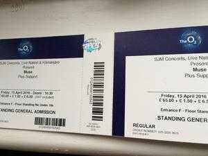 2 X Muse tickets Manchester 8th April STANDING