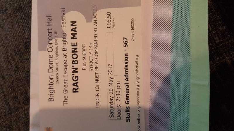 2 x Rag039N039Bone Man tickets, Brighton Dome, Sat 20th May