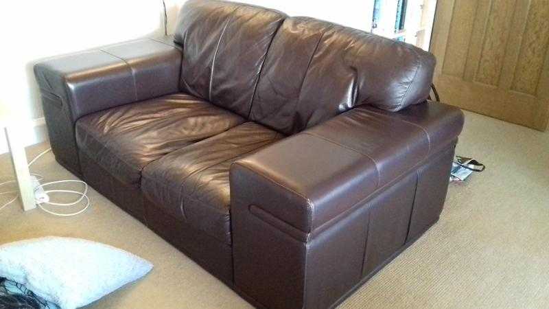 2 x two seater leather sofas