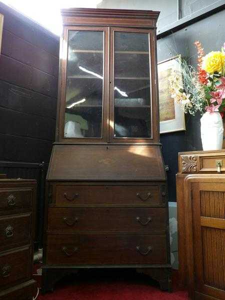 20 OFF ALL ITEMS SALE - Antique bureau with display shelves  bookcase - Local Delivery 19