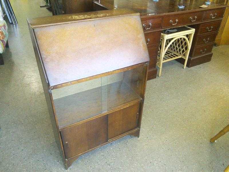 20 OFF ALL ITEMS SALE - Bureau  Writing Desk with Glass Doors amp Cupboard - Local Delivery 19