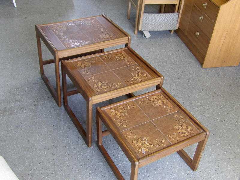 20 OFF ALL ITEMS SALE - Nested  Nest Of 3 Retro Tables - Local Delivery Service Available