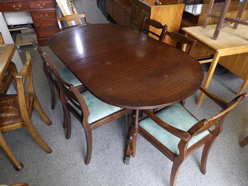 20 OFF ALL ITEMS SALE - Strongbow Dining Table amp 6 Chairs For Reupholstery - Local Delivery 19