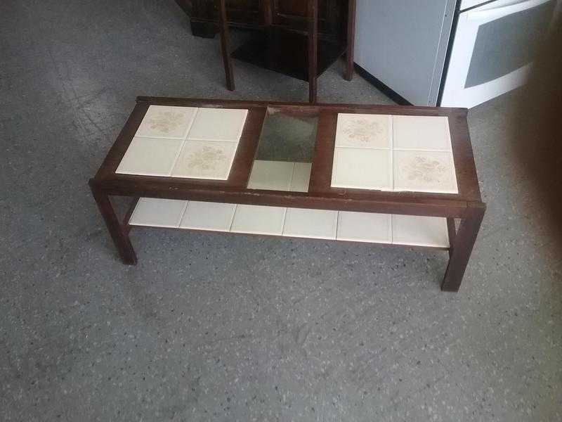 20 OFF ALL ITEMS SALE - Tiled amp Glass Topped Coffee Table With Shelf - Local Delivery 19