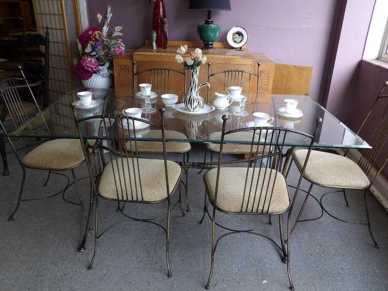 20 off Beautiful Glass Topped Dining Table With 6 Chairs At The Recycled Goods Factory