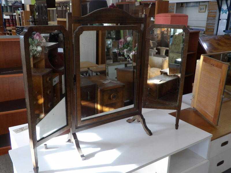 20 off Edwardian Antique 3 Way Dressing Table Mirror