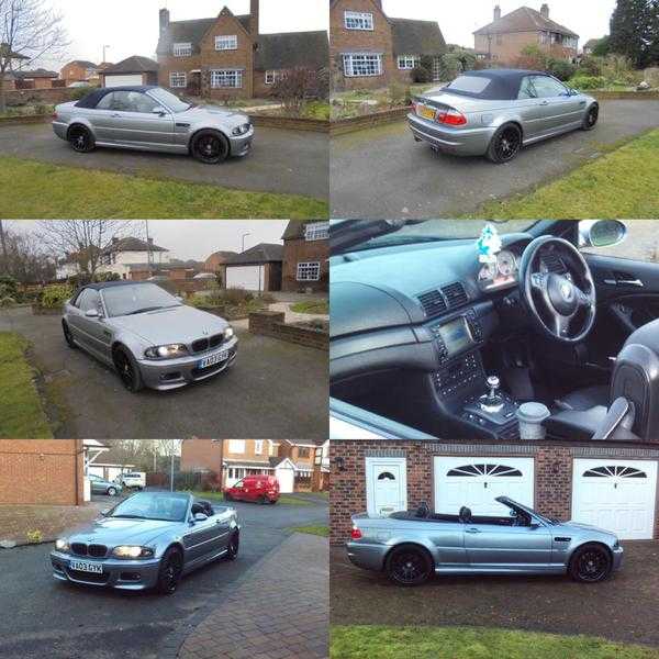 2003 BMW M3 CONVERTIBLE SMG 360BHP REMAP NEW CSL WHEELS FSH DRIVES AND LOOKS EXCELLENT