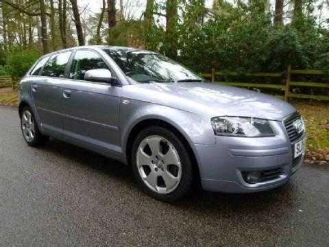 2005 AUDI A3 2.0 TDI SPORT 5 DOOR SPORTBACK SILVER BLUE 6 SPEED MANUAL