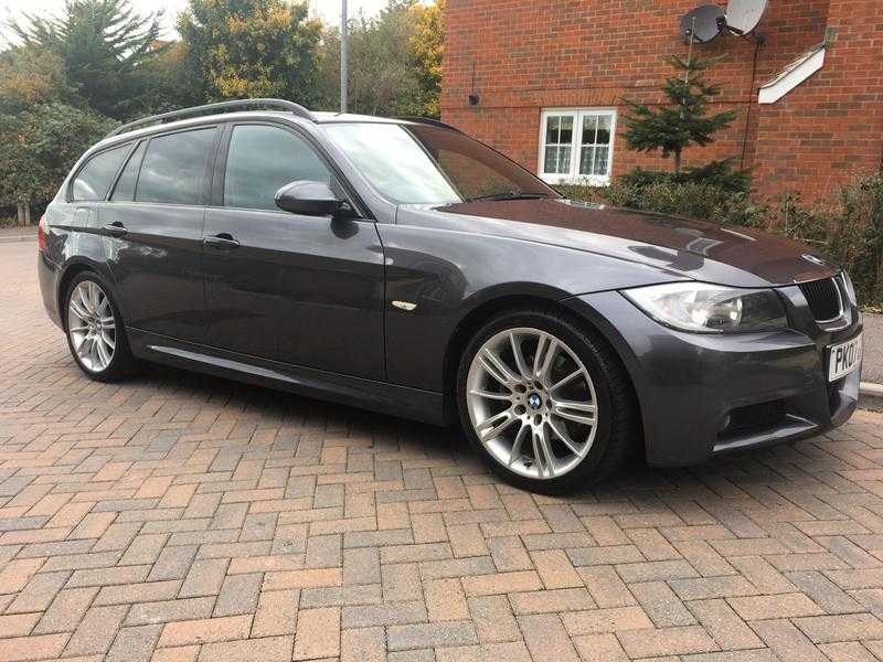 2007 BMW 318 M SPORT TOURING, BLACK LEATHER, GREY, FULL SERVICE HISTORY, 1 PREVIOUS OWNER