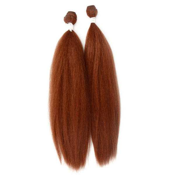 20quot  20quot Inch Kinky Straight Weave Hair Weft Extensions - Auburn