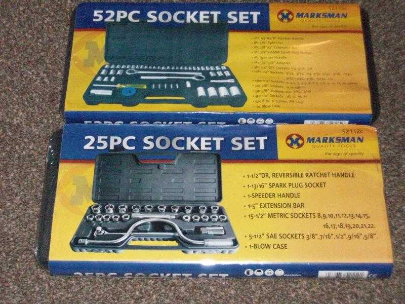 25 and a 52pc Brand New Socket Set