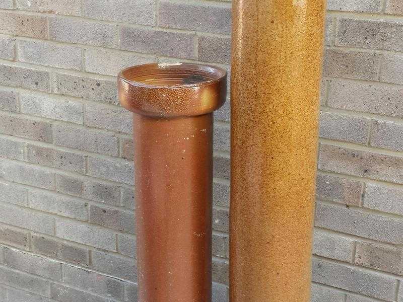 2no Salt glazed pipes excellent for feature flower pots