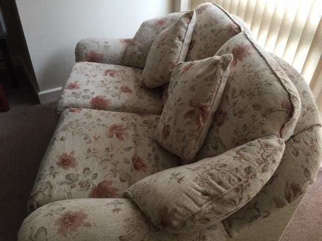 2two seater sofas and foot stole