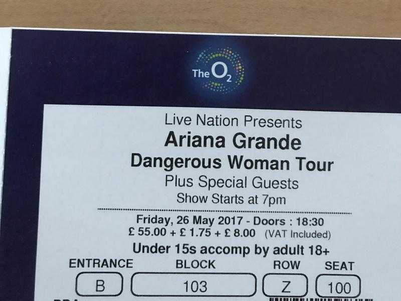 2x Ariana Grande 02 London Friday May 26 th