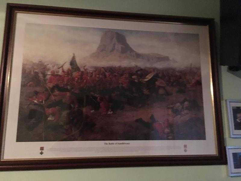 2x Framed prints of Battle of Rorke039s Drift and Battle of Isandlwana