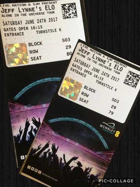 2x Jeff Lynne039s ELO tickets