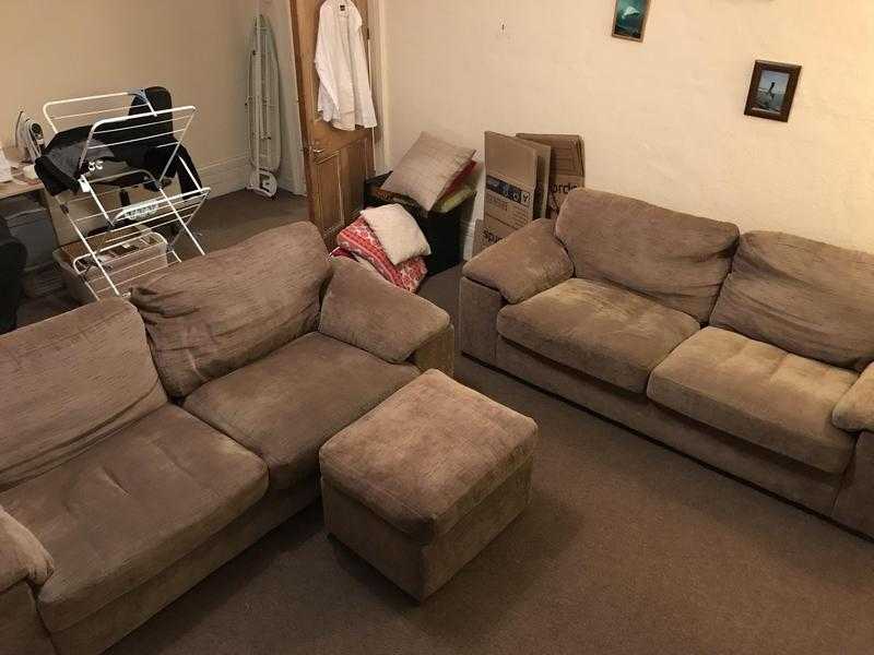 2x Sofas and 1x Poufe for Sale - West London