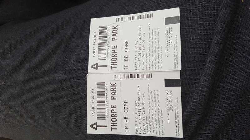 2x Thorpe Park tickets