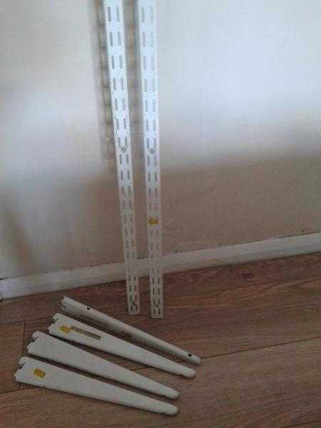 2x upright brackets and 4x Wall Support Shelf Brackets - suitable use for shelves