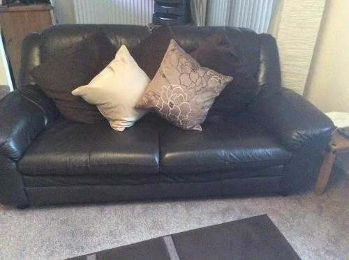 3  2 seater  brown leather sofa