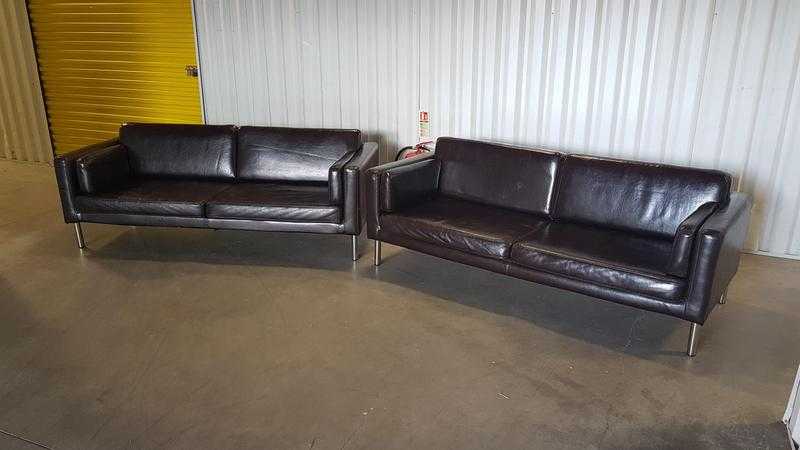 3  3 leather look modern sofas set in very good condition  free delivery
