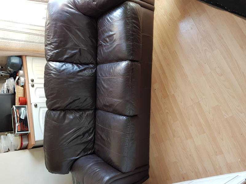 3 and 2 brown leather sofa