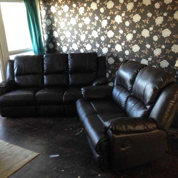 3 and 2 seater leather sofa