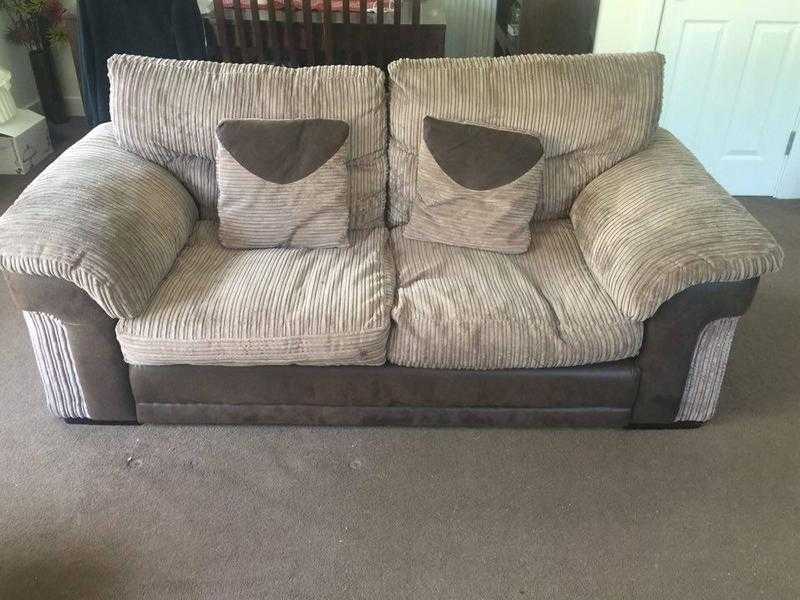 3 and 2 seater sofa and a pouf