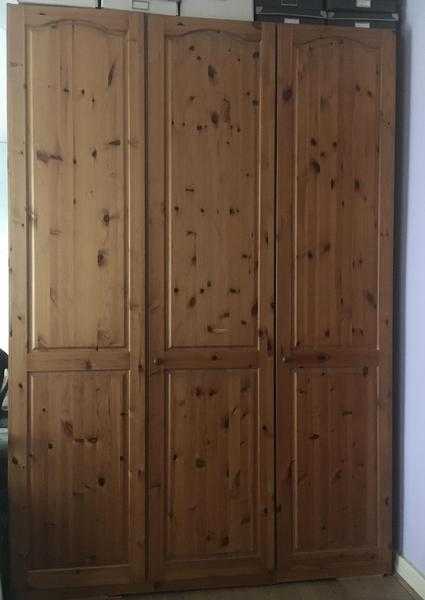 3 Door Pine Wardrobe