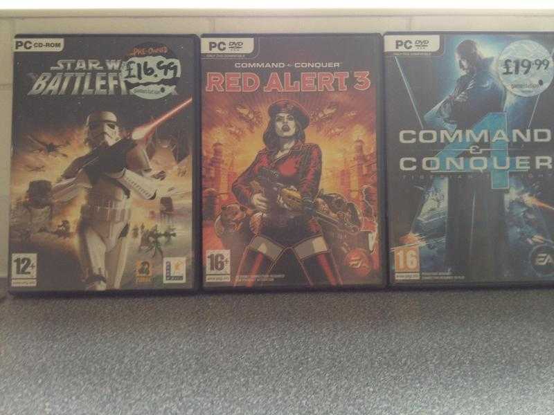 3 excellent condition PC games for sale