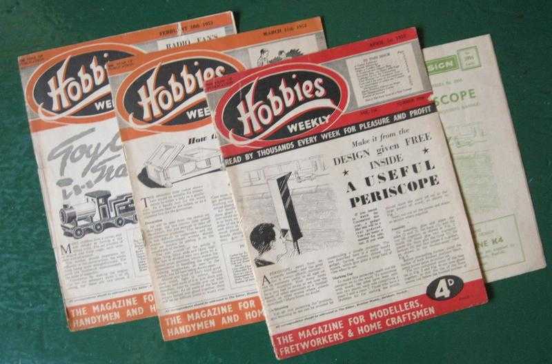 3 Hobbies Weekly Magazine 1953 copies.