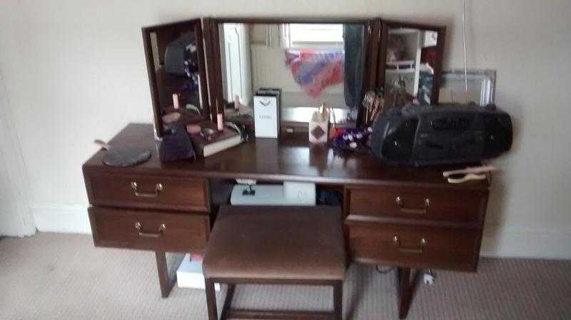 3 mirrow dresser with matching  stool