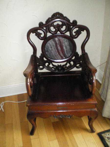 3 Ornate Mahogany Arm Chairs