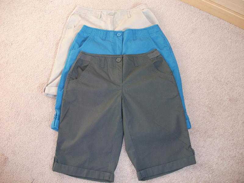 3 PAIRS OF LADIES SHORTS - Size 6  8