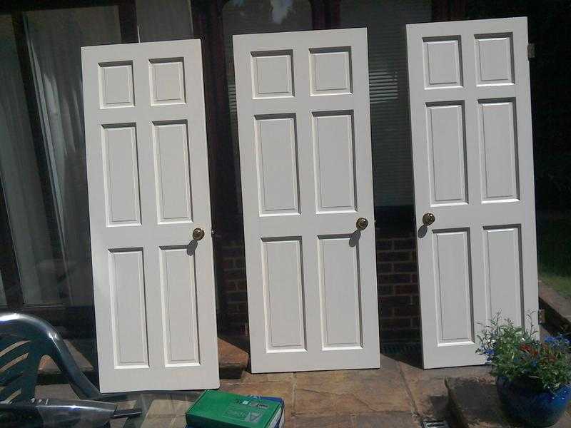 3 Panelled solid internal wooden doors