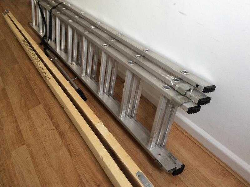 3 part aluminium ladder and 2 x 3m new scaffolding boards