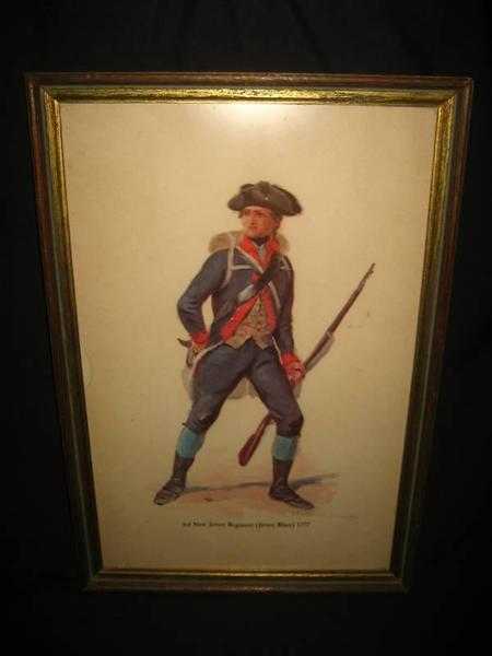 3 pictures of Soldiers c 1775, British and American