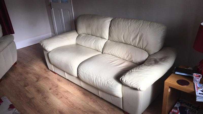 3 piece cream leather suite