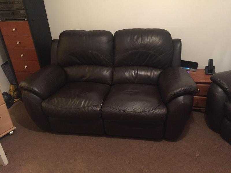 3 piece leather 2 stage reclining suite