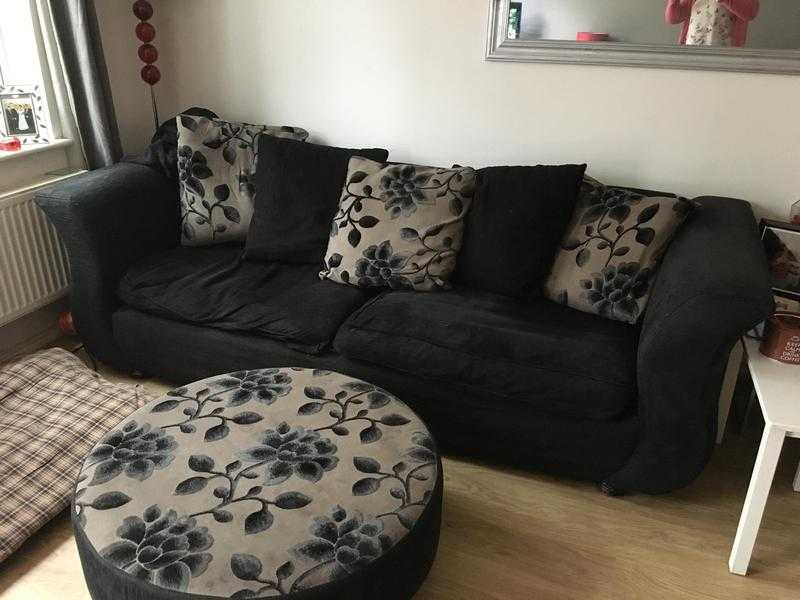 3 piece suite and footstool for sale