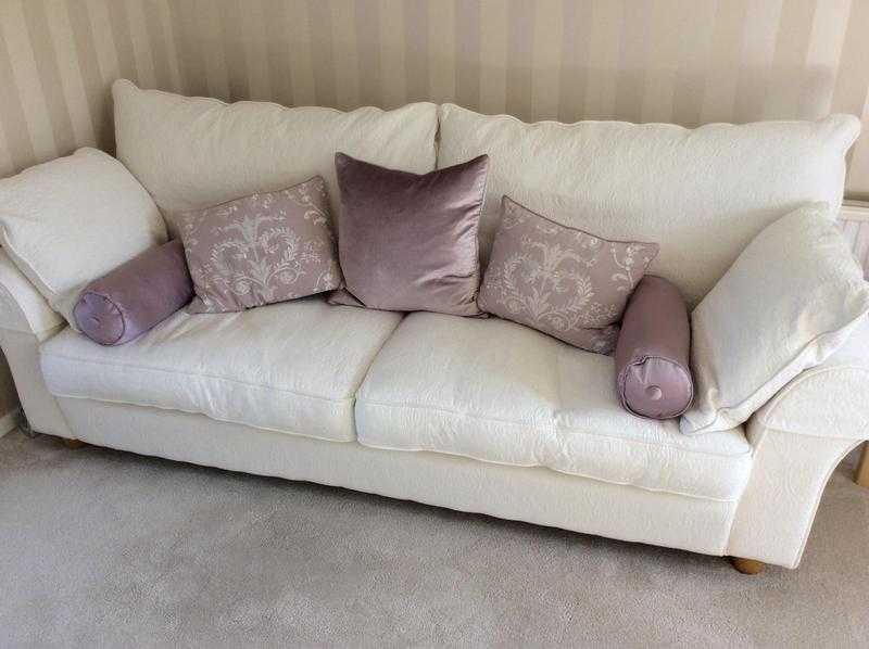 3 piece suite - sofa and 2 armchairs - Collins and Hayes superior furniture in cream