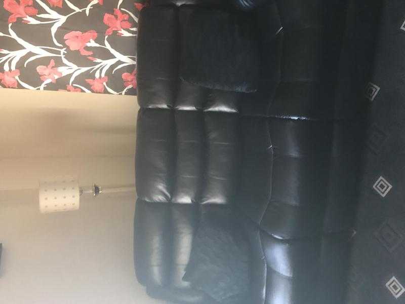 3 seater amp 2 seater black leather