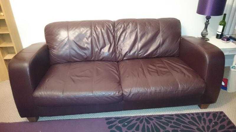 3 seater and single seater leather sofa