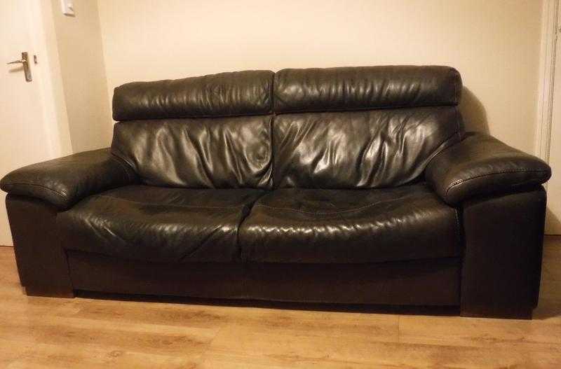 3 Seater Brown Leather Sofa