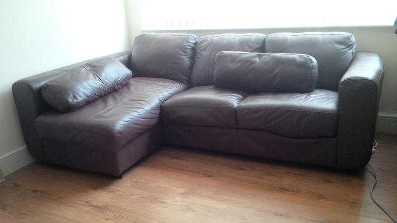 3-Seater Corner Sofa, Full Leather