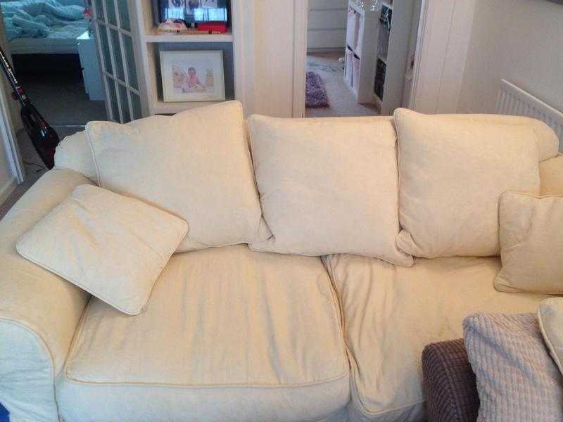 3 seater cream sofa