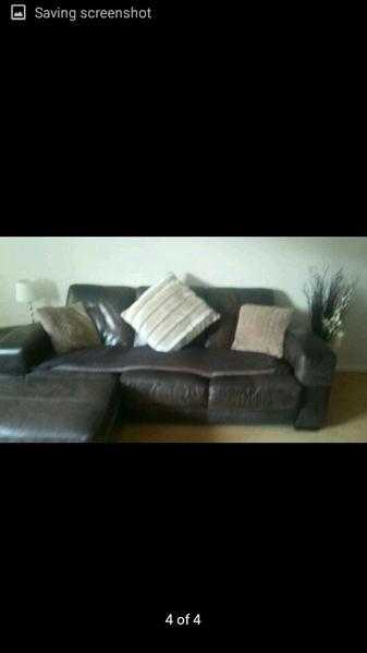 3 Seater Italian Leather Sofa with Arm Chair