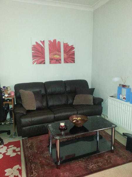 3 Seater Leather Recliner sofa with cushions