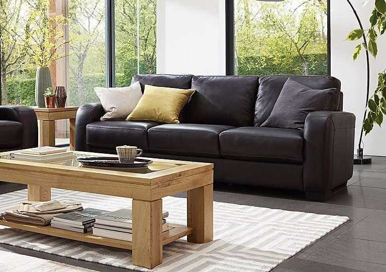 3 seater leather sofa (2 available) dark brown leather. Furniture Village, excellent condition